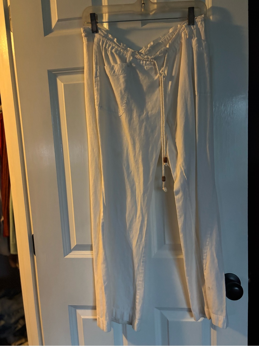 White Roxy Drawstring Beach Pants